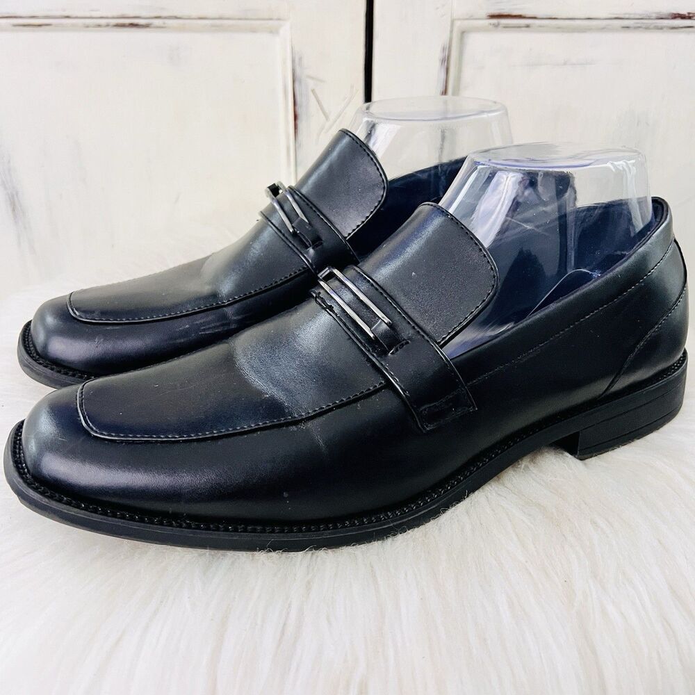 Clearance🎉Perry Ellis Portfolio Russel Black Vegan Leather Buckled Oxfords 6.5